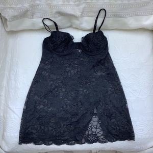 Victoria Secret black lace chemise.36B